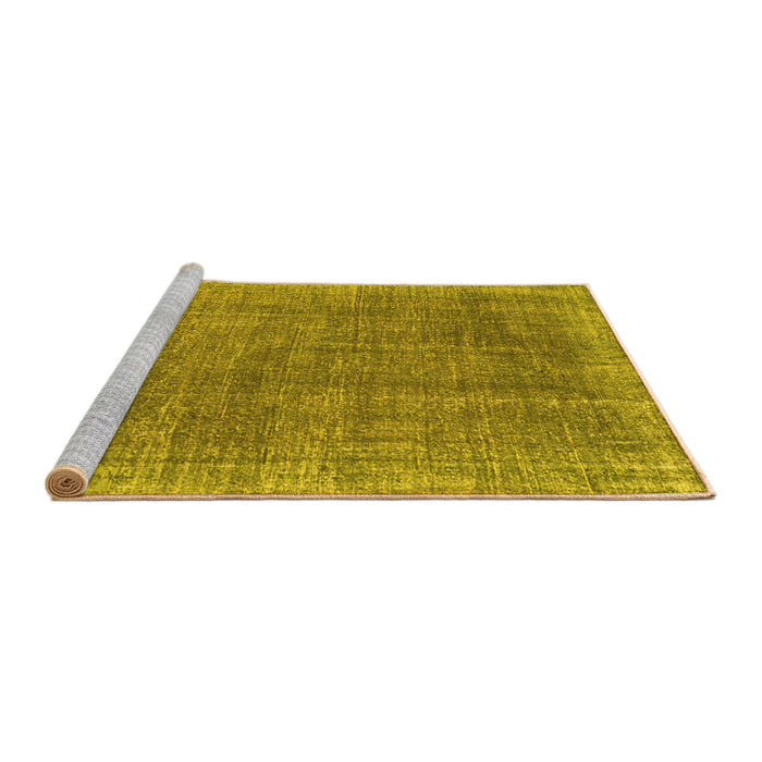 Sideview of Machine Washable Persian Yellow Traditional Rug, wshtr2464yw