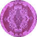 Round Persian Purple Traditional Rug, tr2465pur