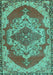 Machine Washable Persian Turquoise Traditional Area Rugs, wshtr2465turq