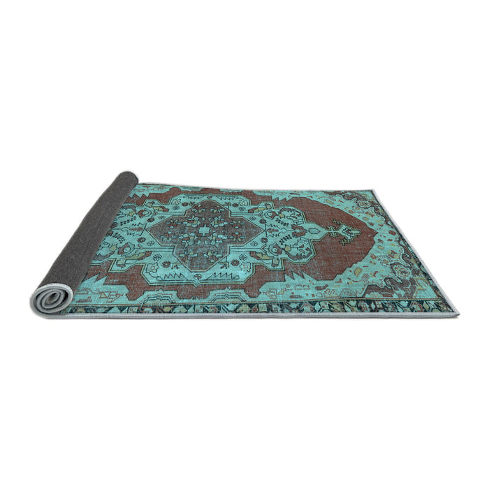 Sideview of Persian Light Blue Traditional Rug, tr2465lblu