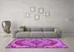 Machine Washable Persian Purple Traditional Area Rugs in a Living Room, wshtr2465pur