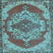 Square Persian Light Blue Traditional Rug, tr2465lblu