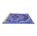 Sideview of Machine Washable Persian Blue Traditional Rug, wshtr2465blu