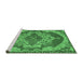 Sideview of Machine Washable Persian Emerald Green Traditional Area Rugs, wshtr2465emgrn