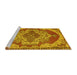 Sideview of Machine Washable Persian Yellow Traditional Rug, wshtr2465yw