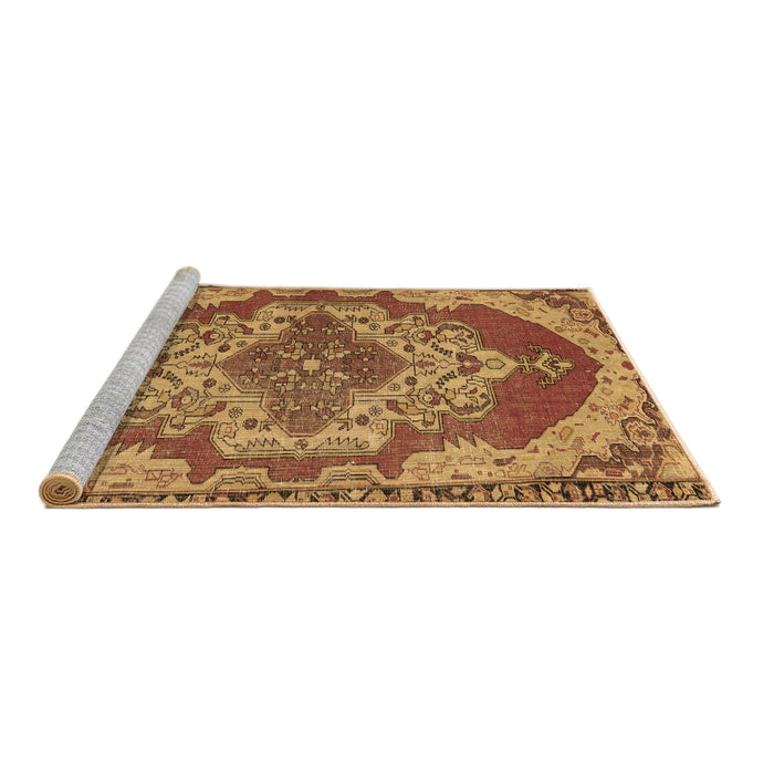 Sideview of Machine Washable Persian Brown Traditional Rug, wshtr2465brn