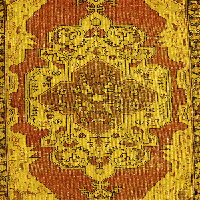 Machine Washable Persian Yellow Traditional Rug, wshtr2465yw