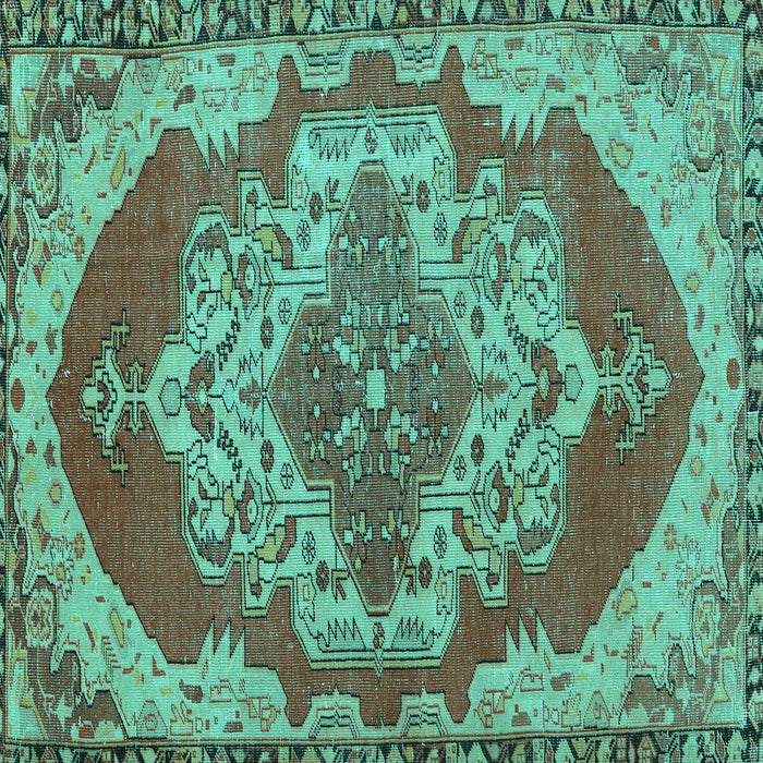 Square Persian Turquoise Traditional Rug, tr2465turq
