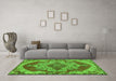 Machine Washable Persian Green Traditional Area Rugs in a Living Room,, wshtr2465grn