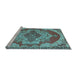 Sideview of Machine Washable Persian Light Blue Traditional Rug, wshtr2465lblu