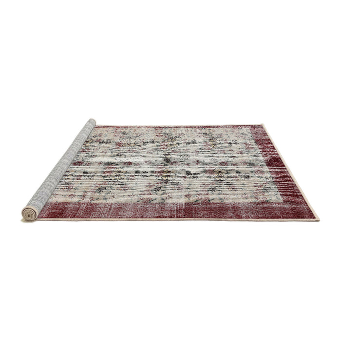 Sideview of Machine Washable Traditional Chestnut Brown Rug, wshtr2466