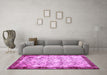 Machine Washable Persian Pink Traditional Rug in a Living Room, wshtr2466pnk