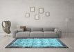 Machine Washable Persian Light Blue Traditional Rug in a Living Room, wshtr2466lblu