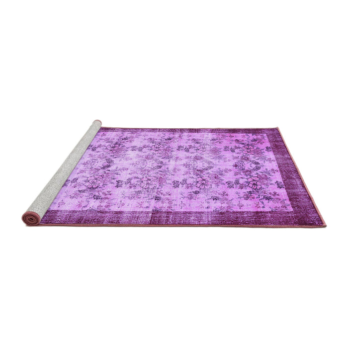 Sideview of Machine Washable Persian Purple Traditional Area Rugs, wshtr2466pur