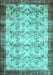 Machine Washable Persian Turquoise Traditional Area Rugs, wshtr2466turq