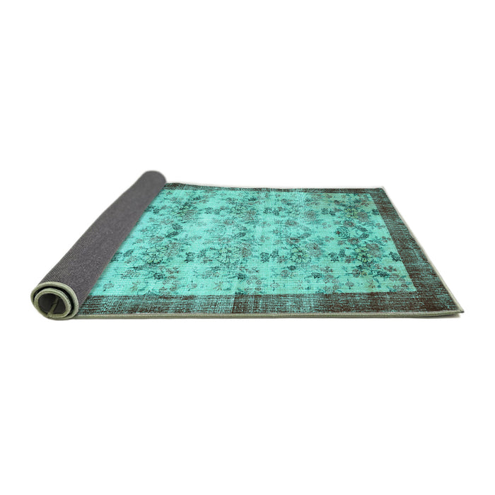 Sideview of Persian Turquoise Traditional Rug, tr2466turq