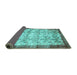 Sideview of Persian Turquoise Traditional Rug, tr2466turq