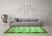 Machine Washable Persian Green Traditional Area Rugs in a Living Room,, wshtr2466grn