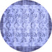 Round Persian Blue Traditional Rug, tr2466blu