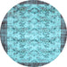 Round Persian Light Blue Traditional Rug, tr2466lblu