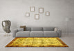 Machine Washable Persian Yellow Traditional Rug in a Living Room, wshtr2466yw