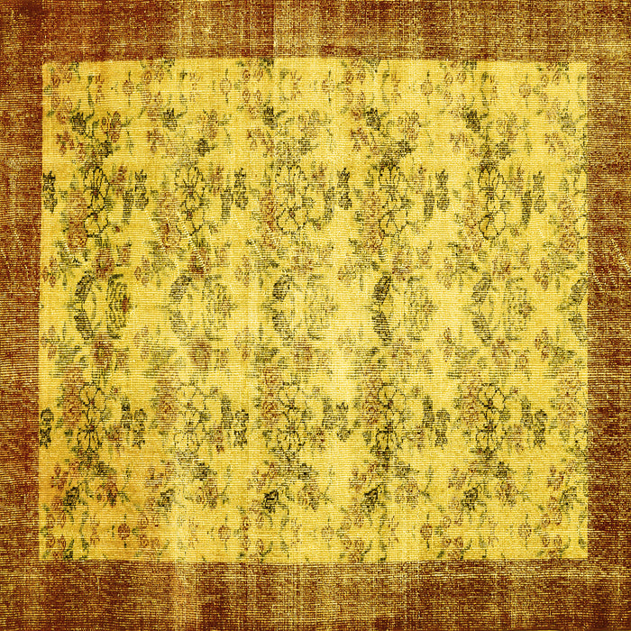 Square Persian Yellow Traditional Rug, tr2466yw