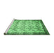 Sideview of Machine Washable Persian Emerald Green Traditional Area Rugs, wshtr2466emgrn