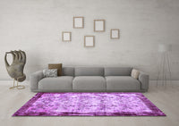 Machine Washable Persian Purple Traditional Rug, wshtr2466pur