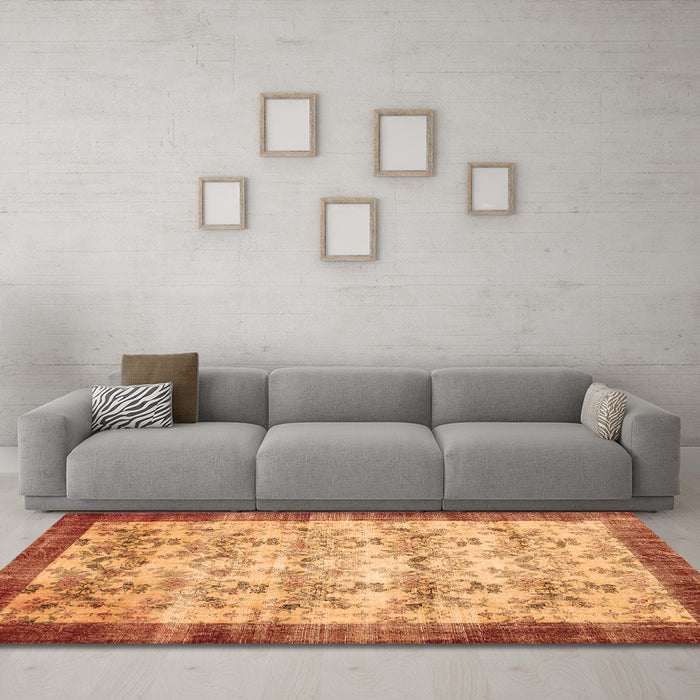 Machine Washable Persian Orange Traditional Area Rugs in a Living Room, wshtr2466org