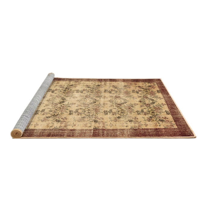Sideview of Machine Washable Persian Brown Traditional Rug, wshtr2466brn