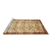 Sideview of Machine Washable Persian Brown Traditional Rug, wshtr2466brn