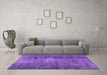 Machine Washable Persian Purple Traditional Area Rugs in a Living Room, wshtr2467pur