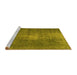 Sideview of Machine Washable Persian Yellow Traditional Rug, wshtr2467yw