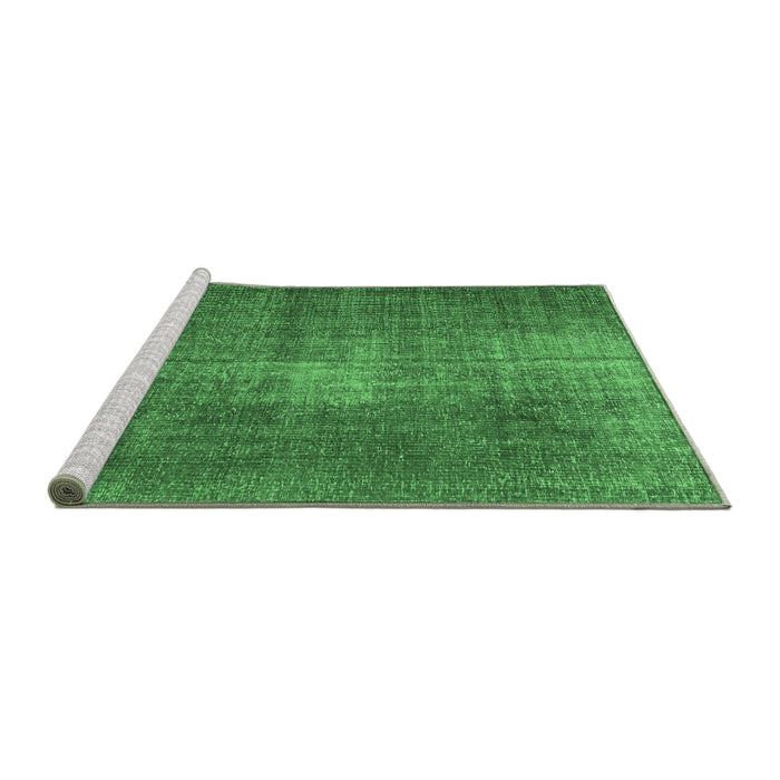 Sideview of Machine Washable Persian Emerald Green Traditional Area Rugs, wshtr2467emgrn