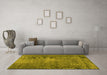 Machine Washable Persian Yellow Traditional Rug in a Living Room, wshtr2467yw