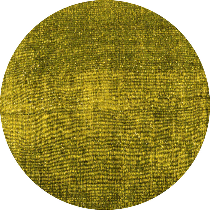 Round Machine Washable Persian Yellow Traditional Rug, wshtr2467yw
