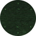 Round Machine Washable Persian Emerald Green Traditional Area Rugs, wshtr2468emgrn