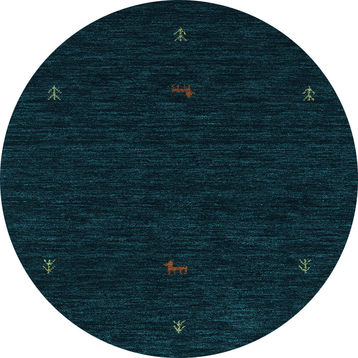 Round Machine Washable Persian Light Blue Traditional Rug, wshtr2468lblu