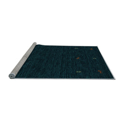 Sideview of Machine Washable Persian Light Blue Traditional Rug, wshtr2468lblu