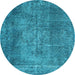 Round Persian Light Blue Traditional Rug, tr2469lblu