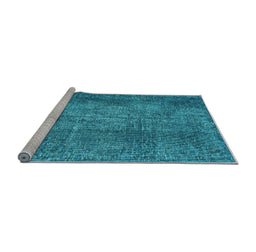 Sideview of Machine Washable Persian Light Blue Traditional Rug, wshtr2469lblu