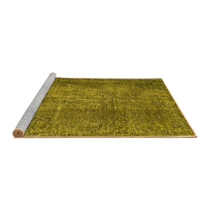 Sideview of Machine Washable Persian Yellow Traditional Rug, wshtr2469yw
