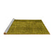 Sideview of Machine Washable Persian Yellow Traditional Rug, wshtr2469yw