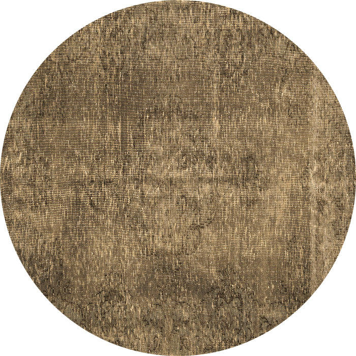 Round Persian Brown Traditional Rug, tr2469brn