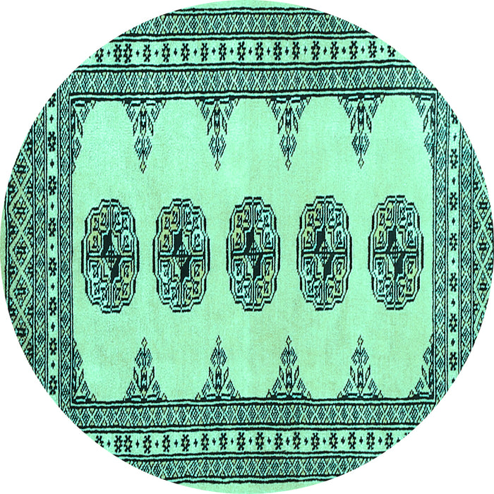 Round Persian Turquoise Traditional Rug, tr246turq