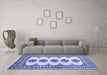 Machine Washable Persian Blue Traditional Rug in a Living Room, wshtr246blu