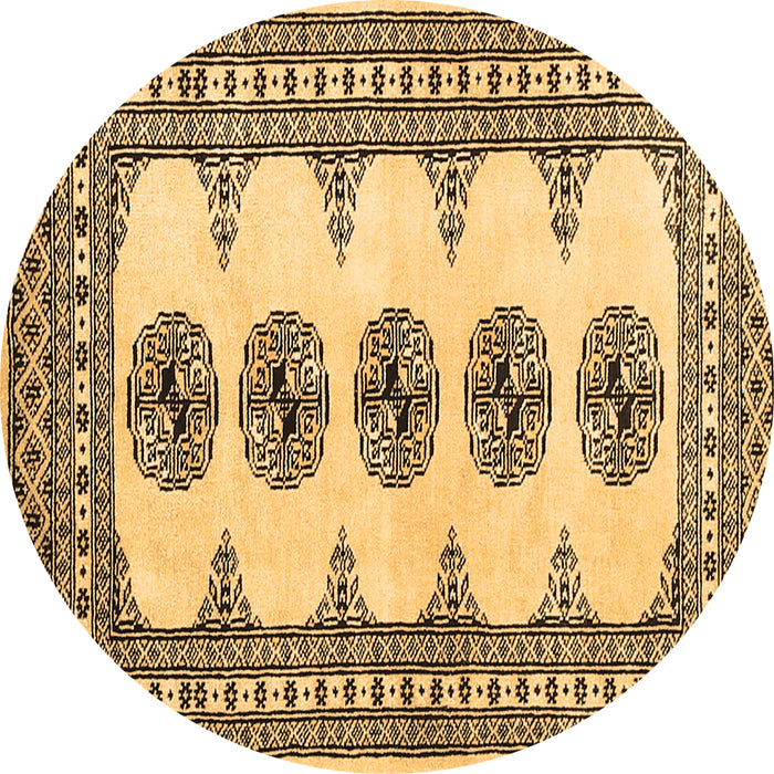 Round Machine Washable Persian Brown Traditional Rug, wshtr246brn