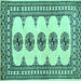 Square Machine Washable Persian Turquoise Traditional Area Rugs, wshtr246turq