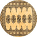 Round Persian Brown Traditional Rug, tr246brn