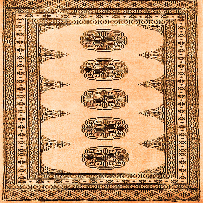 Round Machine Washable Persian Orange Traditional Area Rugs, wshtr246org